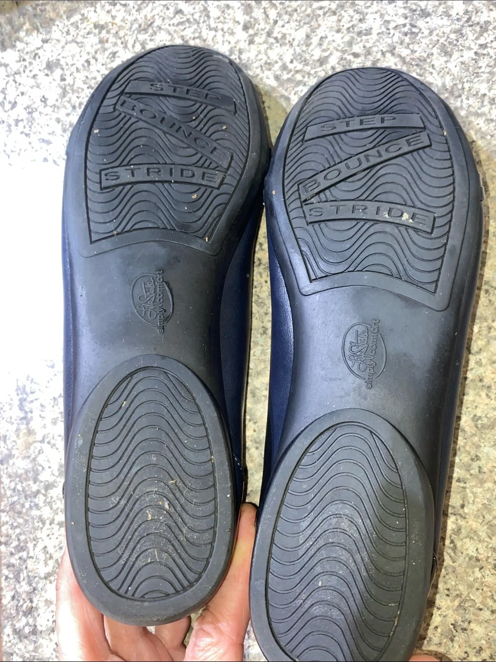 Life Stride Navy Cross-Strap Ballet Flats shoes size 10M